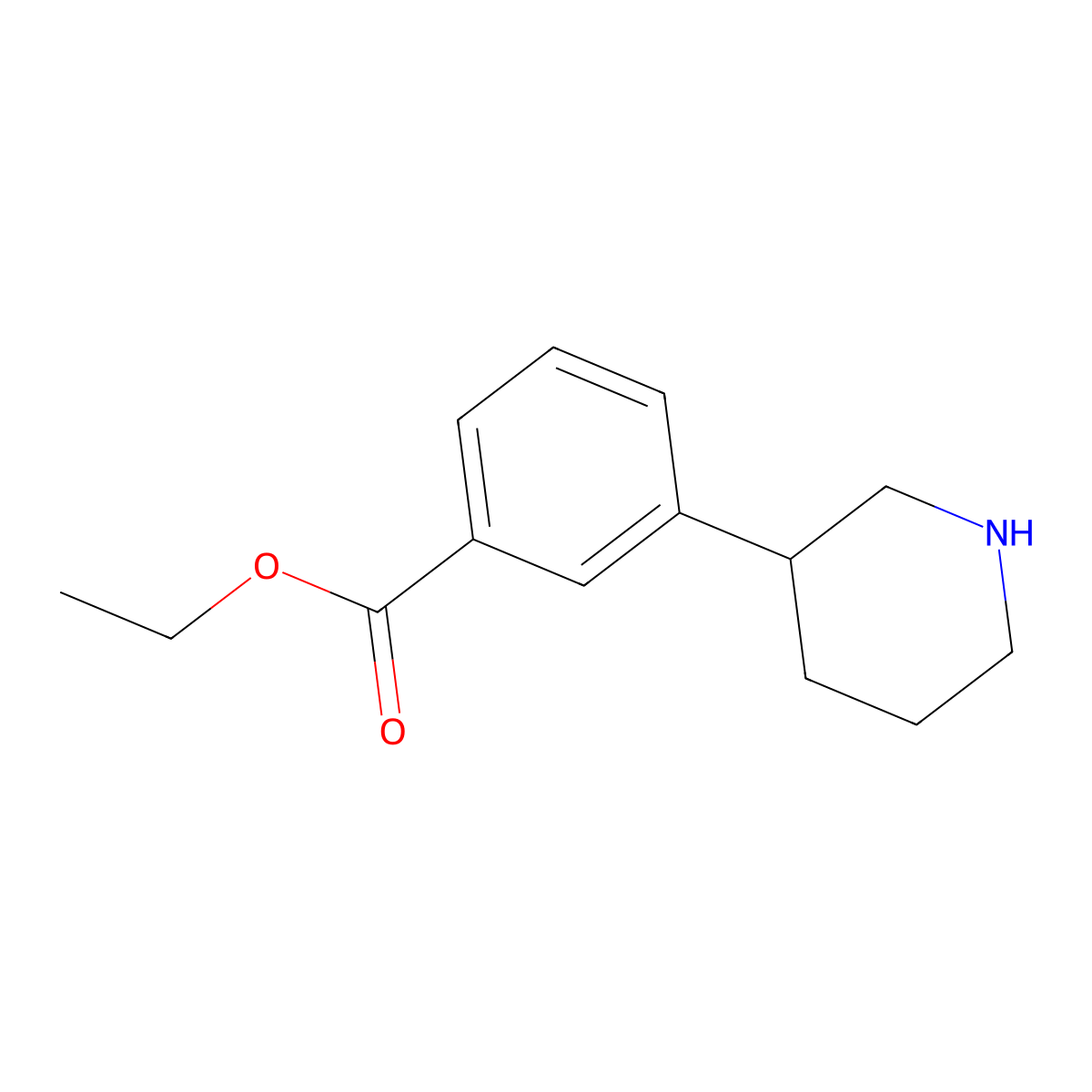 Ethyl 3-(piperidin-3-yl)benzoate molecular structure, CAS 1336974-04-9