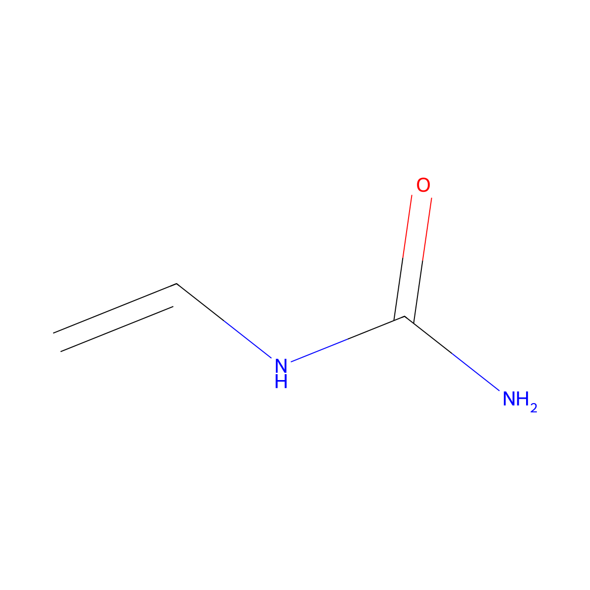 Ethenylurea molecular structure, CAS 13370-08-6