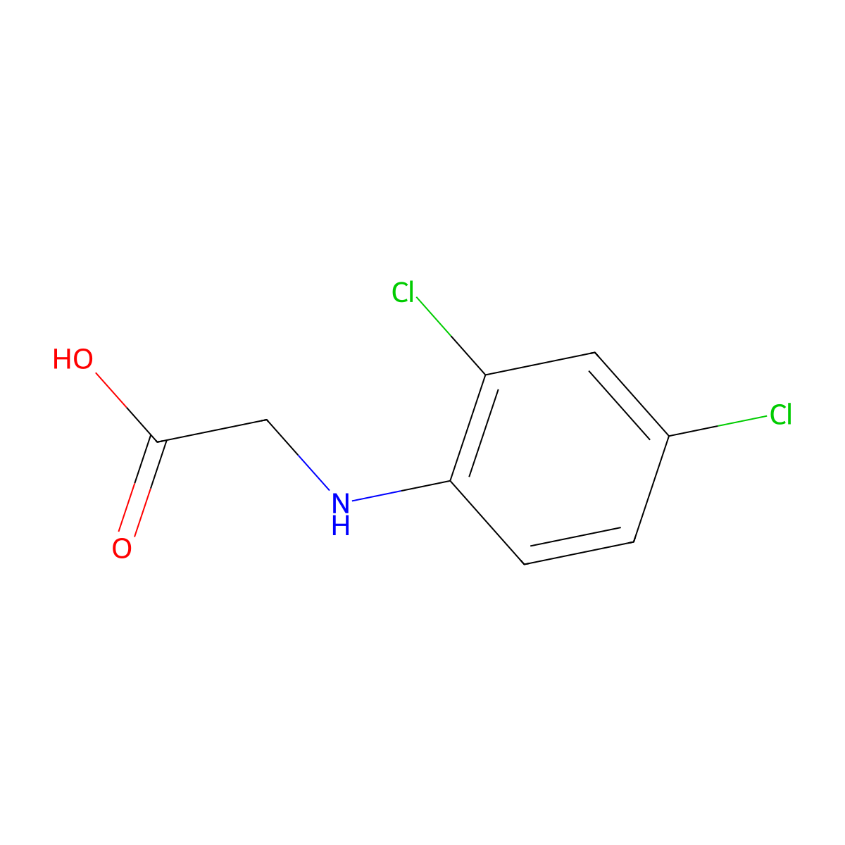N-(2,4-Dichlorophenyl)glycine molecular structure, CAS 13370-65-5