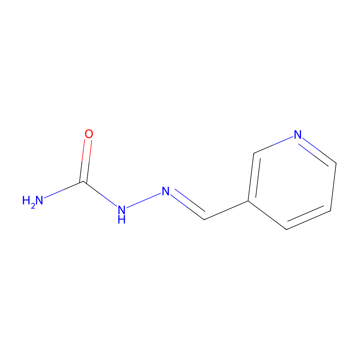 Nicotinaldehyde semicarbazone molecular structure, CAS 13370-80-4