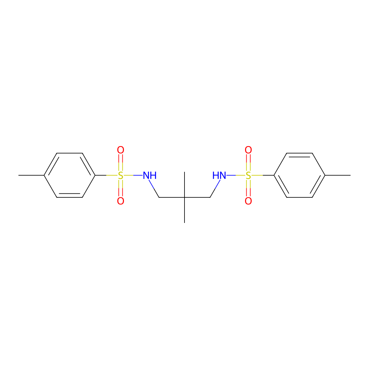 N-[2,2-dimethyl-3-[(4-methylphenyl)sulfonylamino]propyl]-4-methylbenzenesulfonamide molecular structure, CAS 133701-09-4