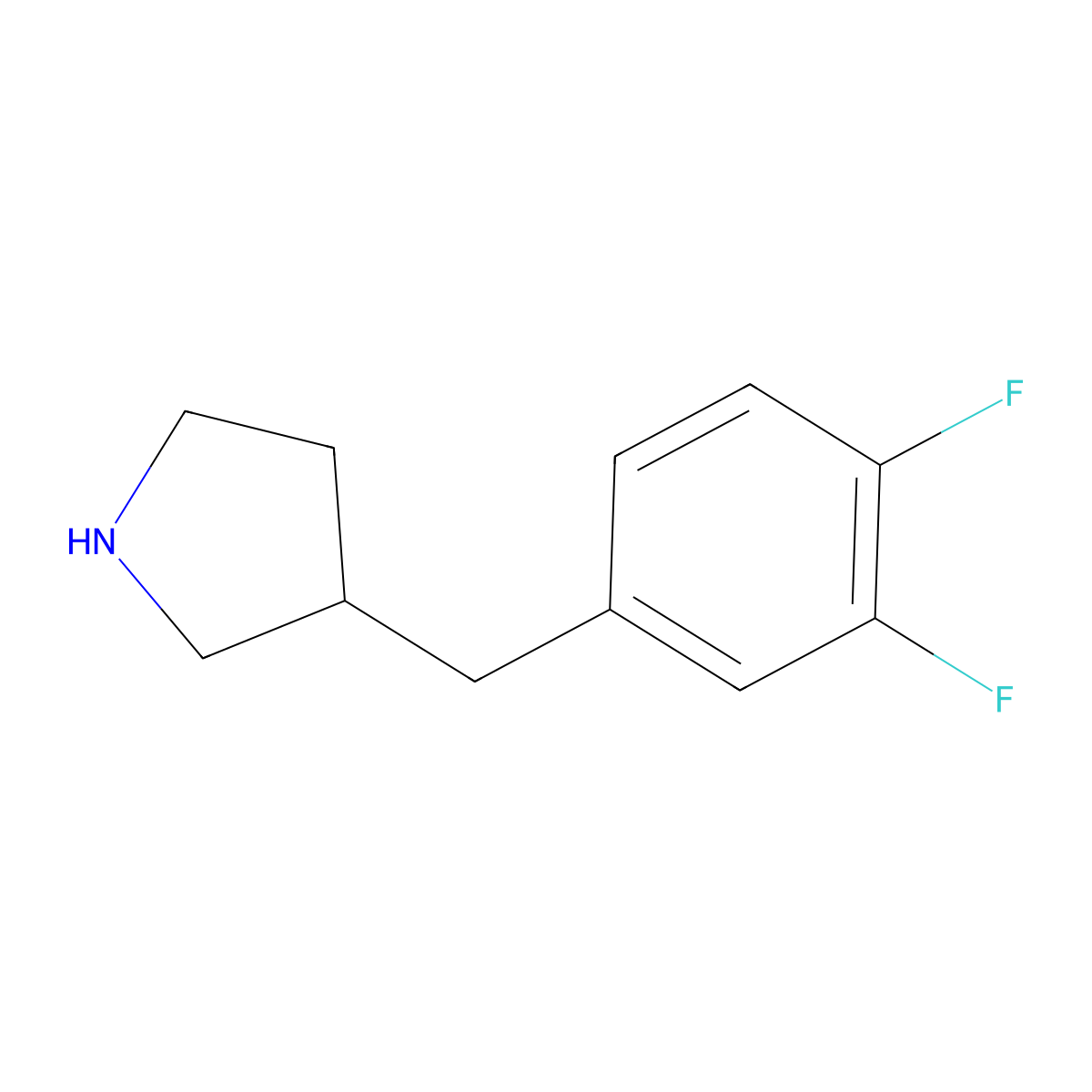 3-[(3,4-Difluorophenyl)methyl]pyrrolidine molecular structure, CAS 1337018-79-7