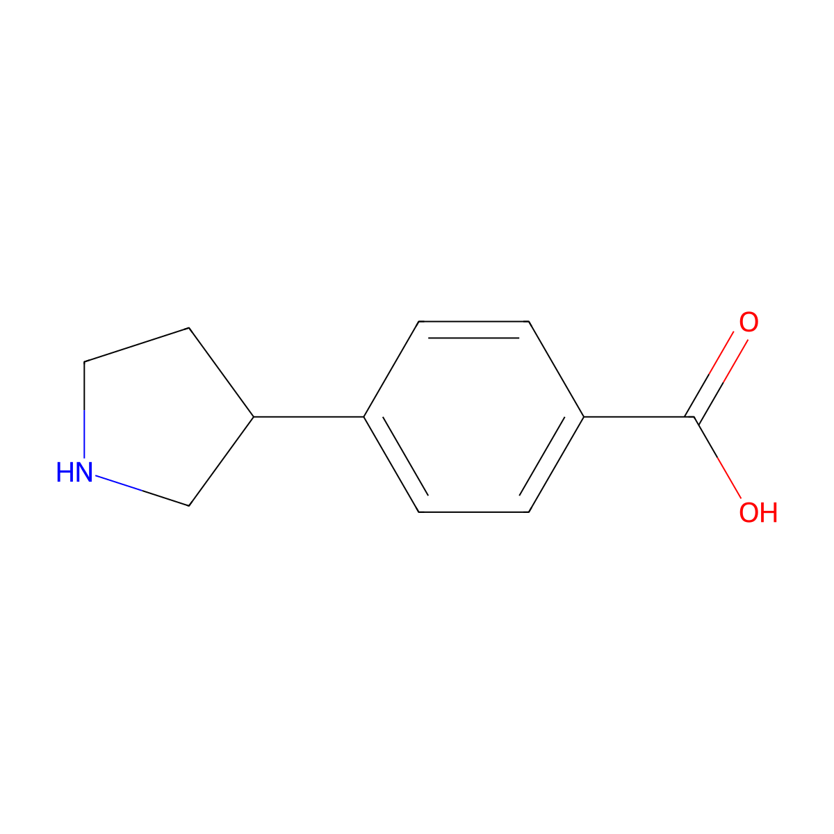 4-(3-Pyrrolidinyl)benzoic acid molecular structure, CAS 1337018-87-7