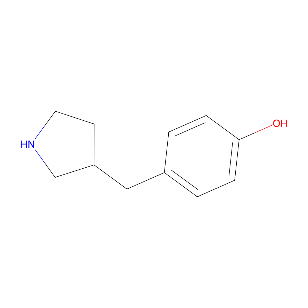 4-[(Pyrrolidin-3-yl)methyl]phenol molecular structure, CAS 1337019-12-1