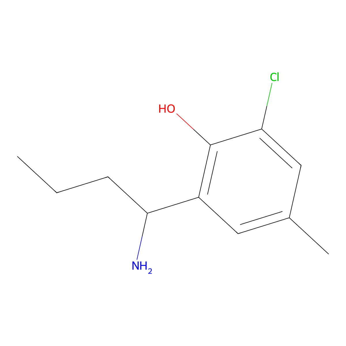 2-(1-Aminobutyl)-6-chloro-4-methylphenol molecular structure, CAS 1337019-63-2