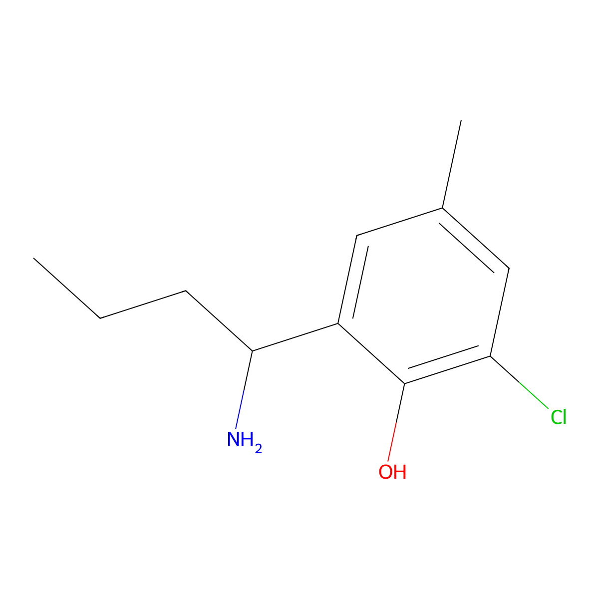 2-(1-Aminobutyl)-6-chloro-4-methylphenol molecular structure, CAS 1337019-63-2