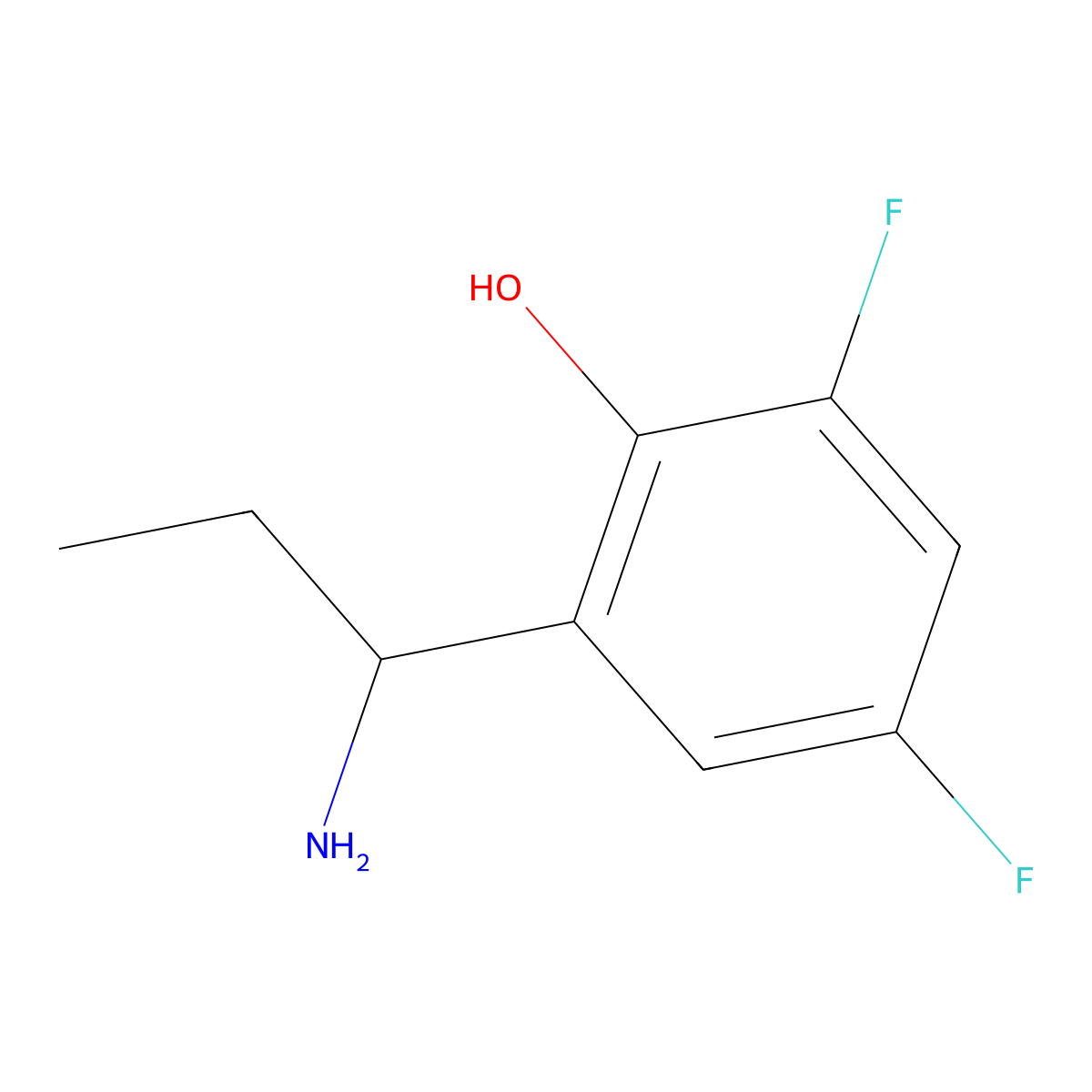 2-(1-Aminopropyl)-4,6-difluorophenol molecular structure, CAS 1337019-73-4
