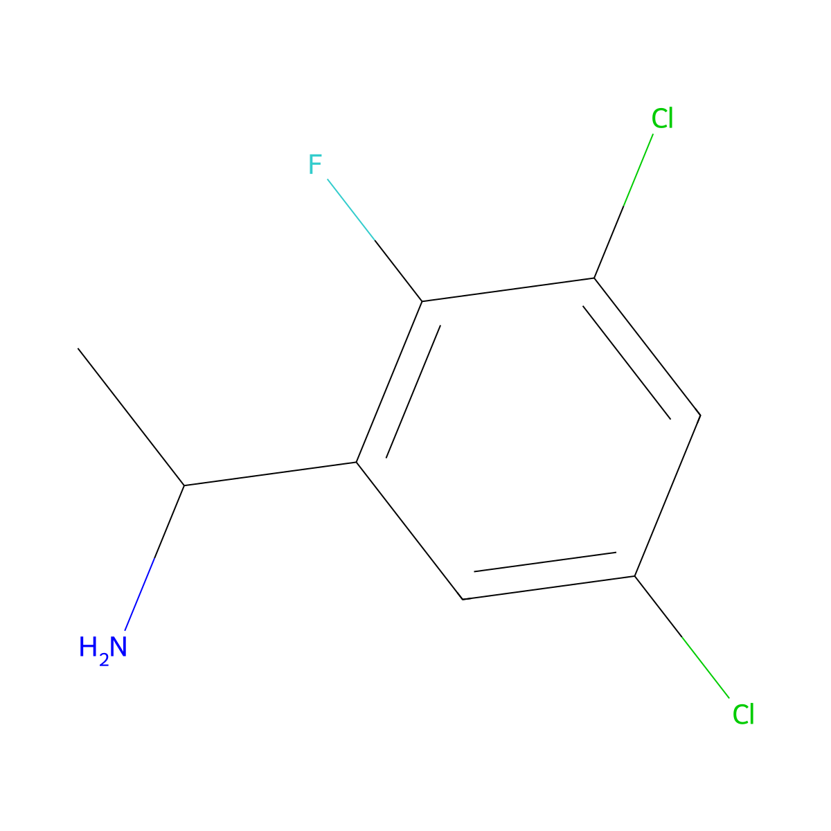1-(3,5-Dichloro-2-fluorophenyl)ethan-1-amine molecular structure, CAS 1337027-38-9