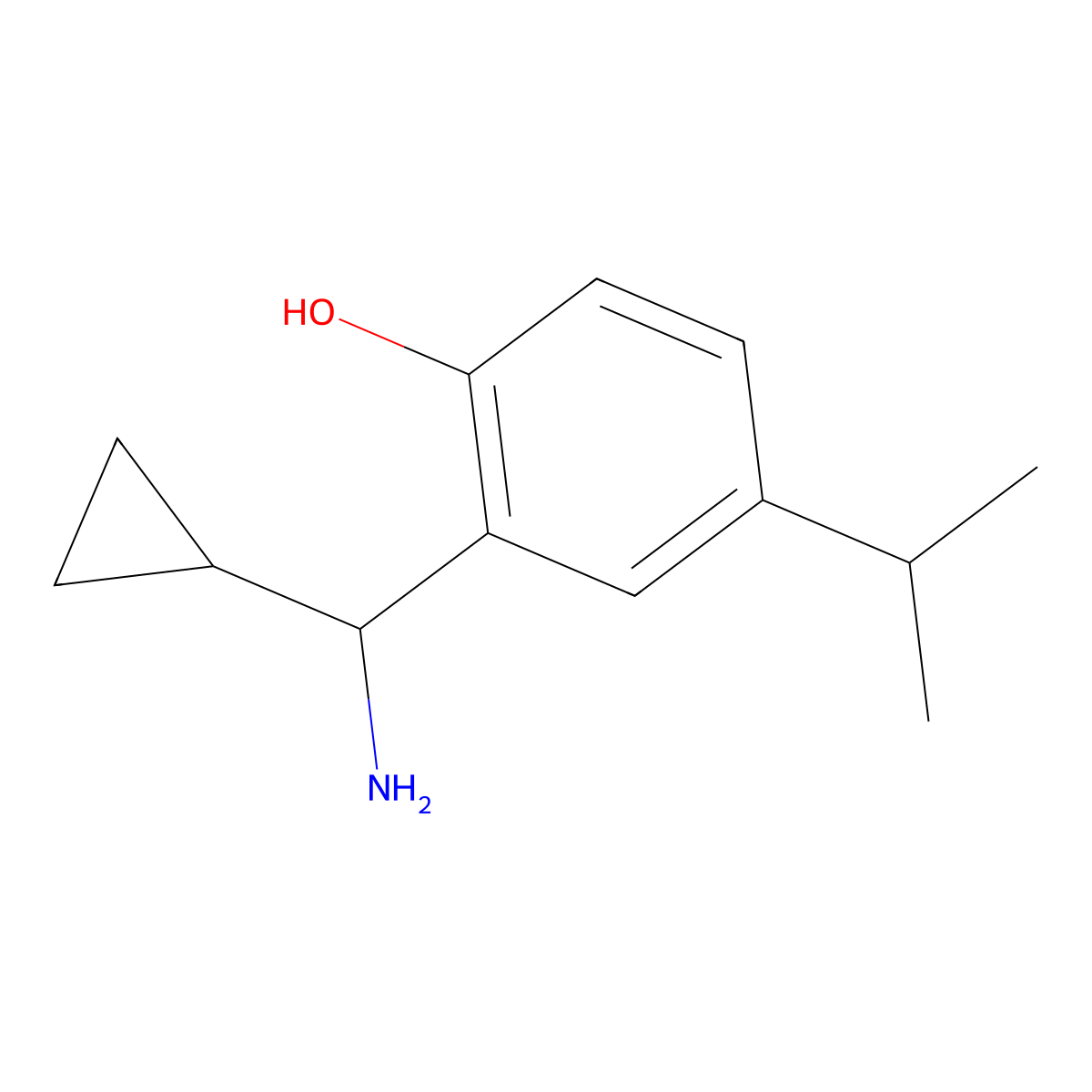 2-[Amino(cyclopropyl)methyl]-4-(propan-2-YL)phenol molecular structure, CAS 1337027-77-6