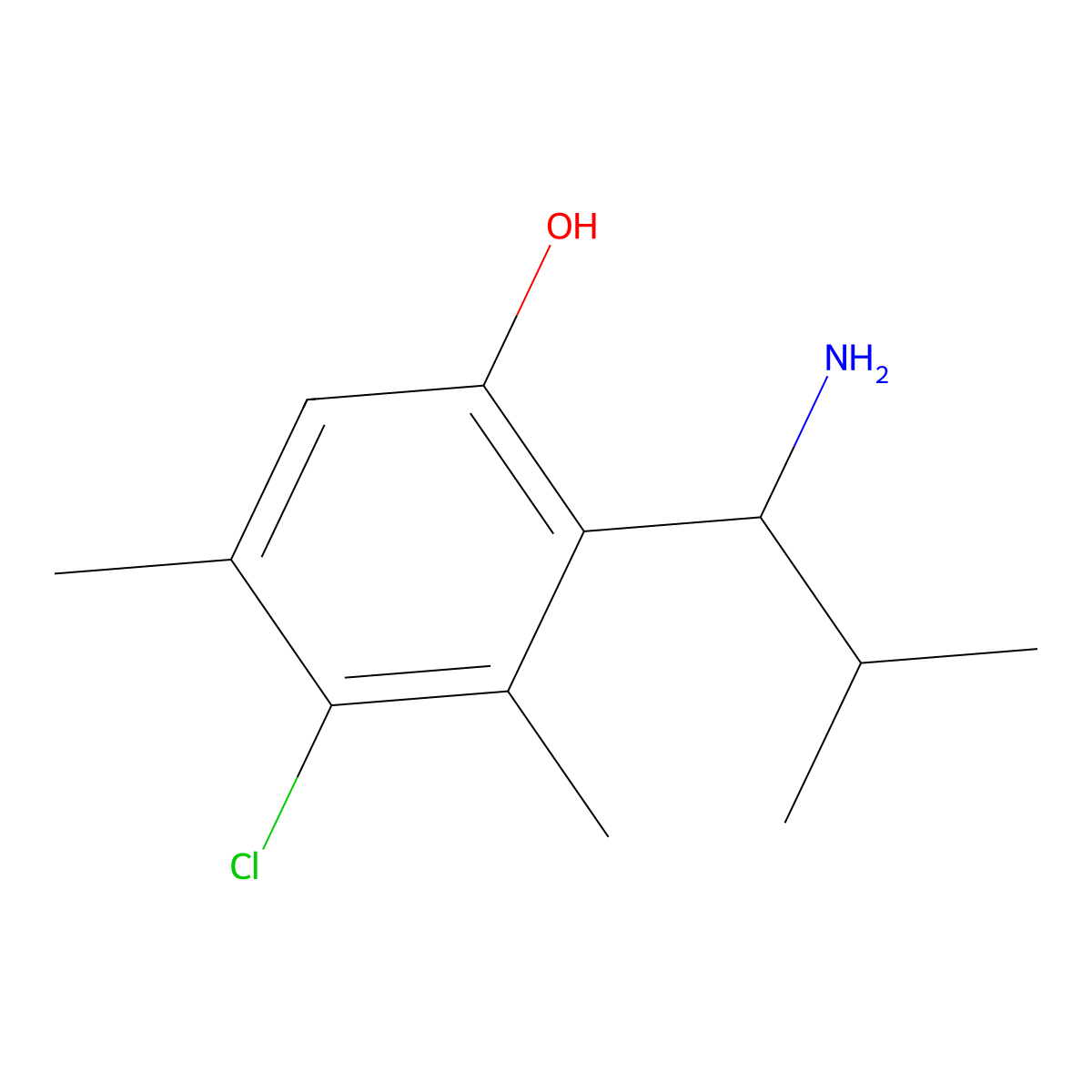 2-(1-Amino-2-methylpropyl)-4-chloro-3,5-dimethylphenol molecular structure, CAS 1337029-40-9