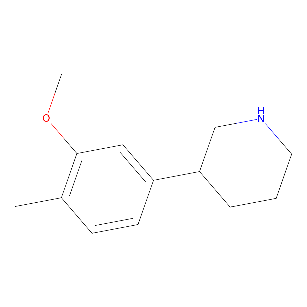 3-(3-Methoxy-4-methylphenyl)piperidine molecular structure, CAS 1337033-28-9