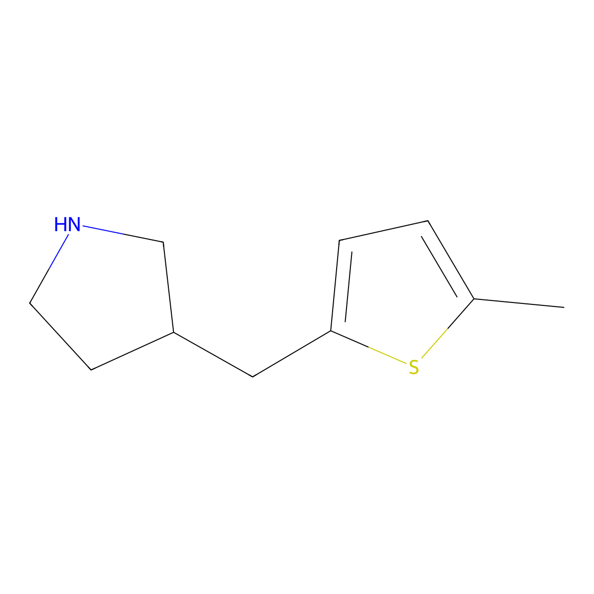 3-[(5-Methylthiophen-2-yl)methyl]pyrrolidine molecular structure, CAS 1337033-70-1