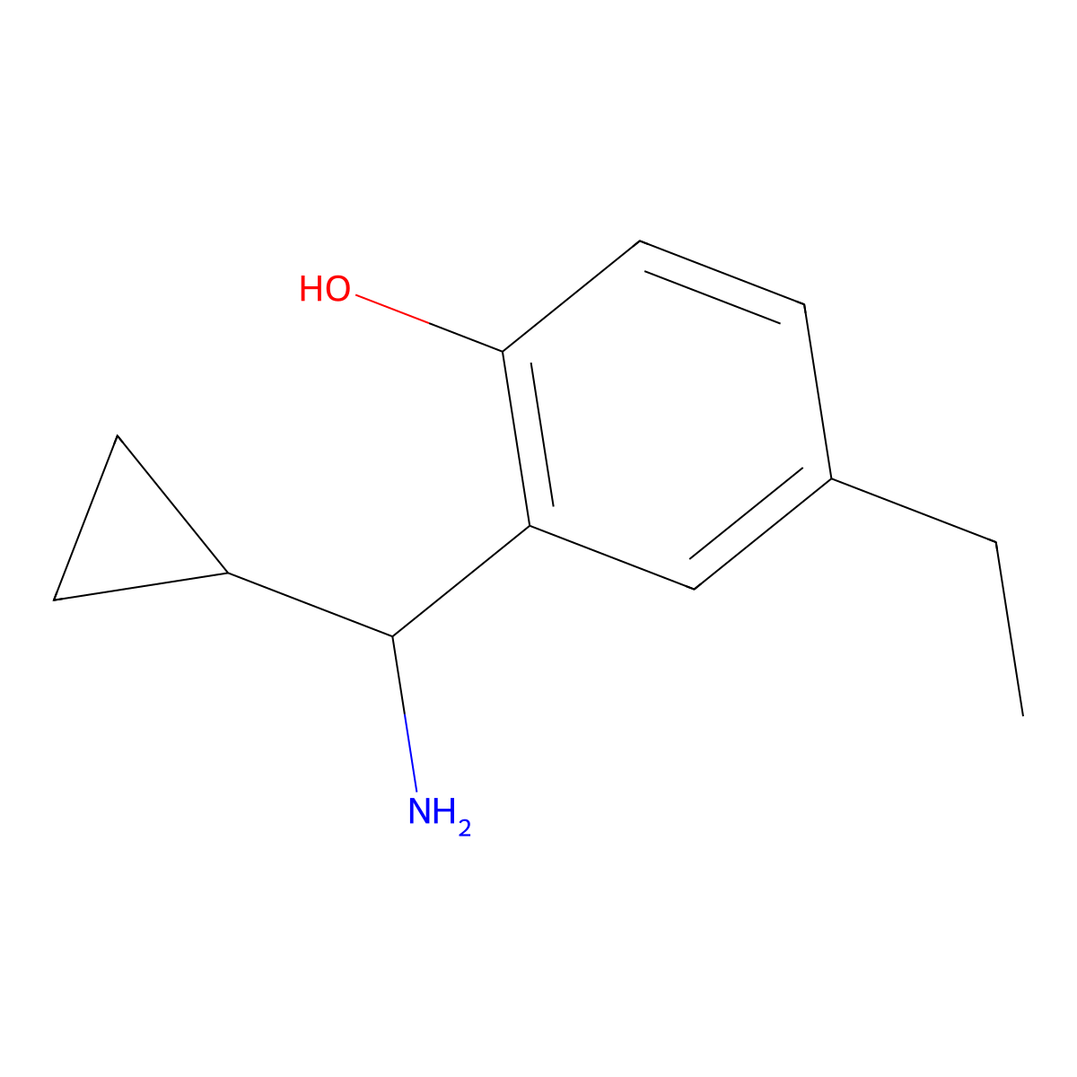 2-[Amino(cyclopropyl)methyl]-4-ethylphenol molecular structure, CAS 1337038-32-0