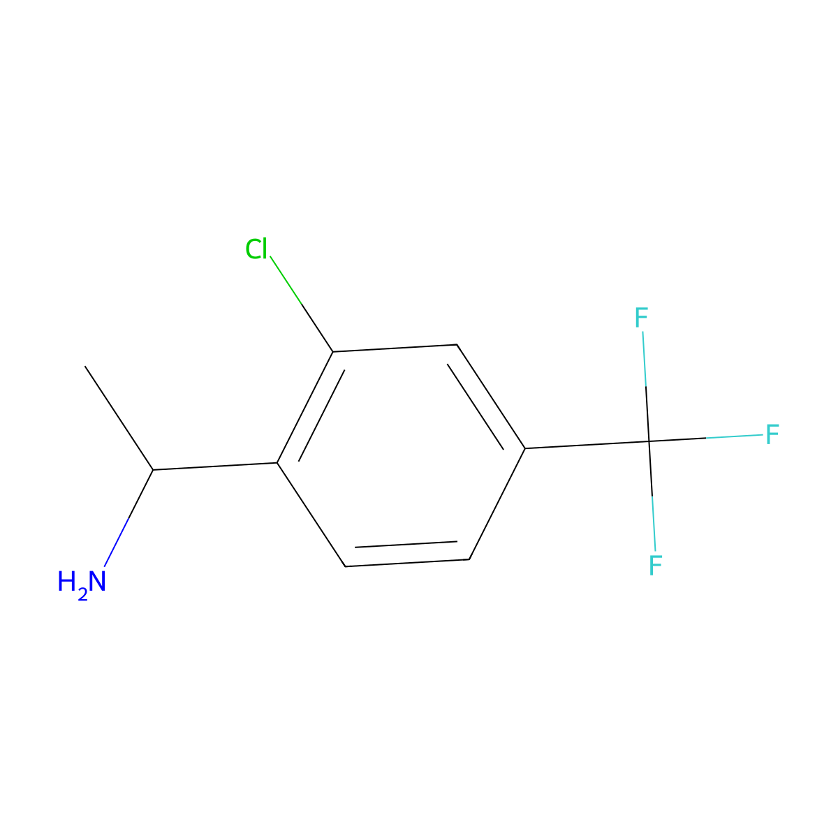 1-[2-Chloro-4-(trifluoromethyl)phenyl]ethan-1-amine molecular structure, CAS 1337041-66-3