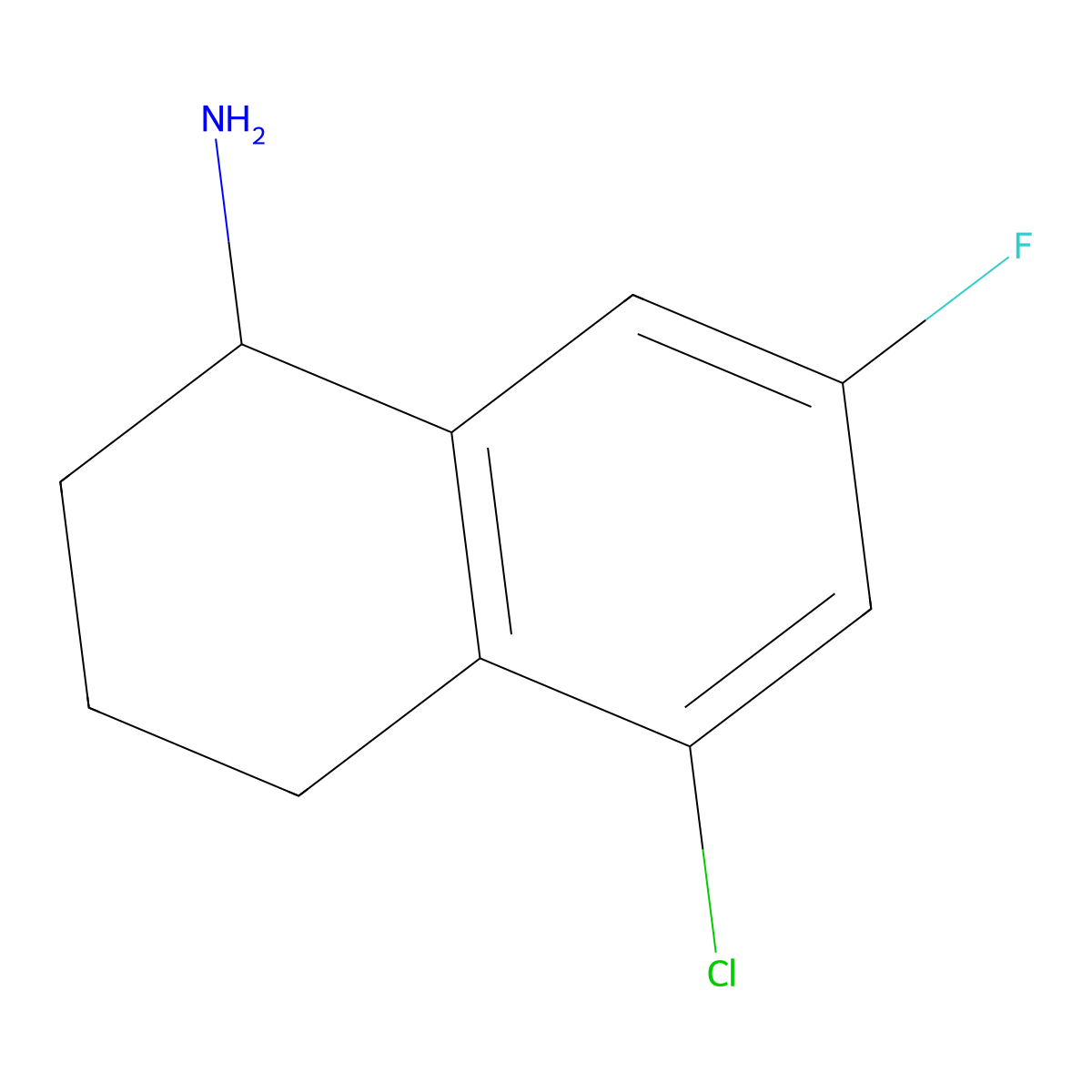 5-Chloro-7-fluoro-1,2,3,4-tetrahydronaphthalen-1-amine molecular structure, CAS 1337048-97-1