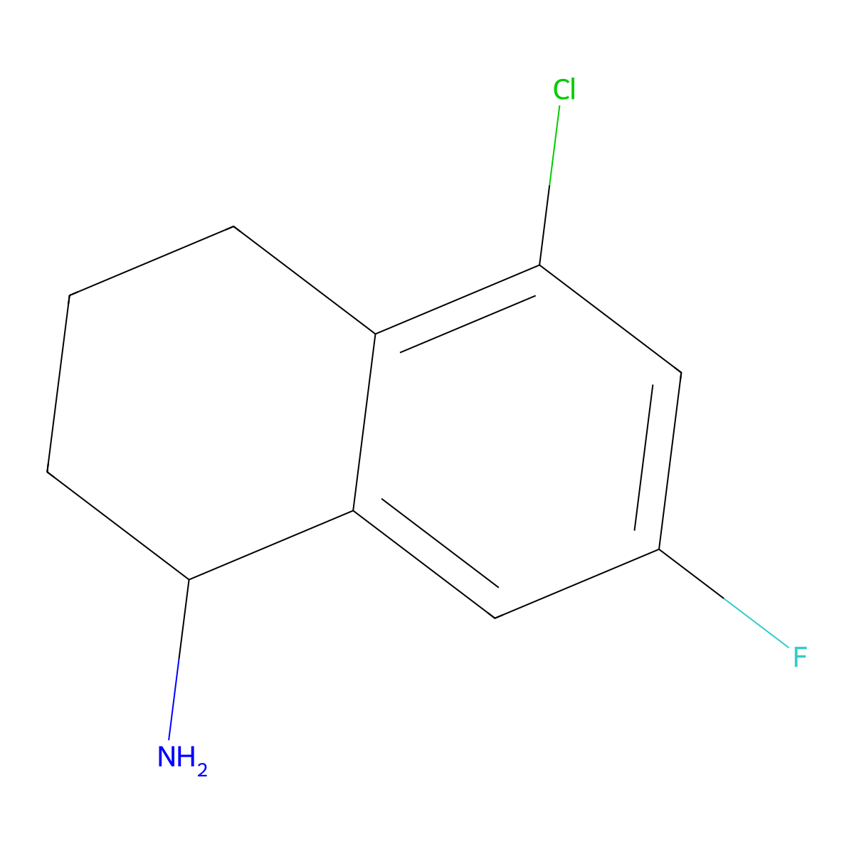 5-Chloro-7-fluoro-1,2,3,4-tetrahydronaphthalen-1-amine molecular structure, CAS 1337048-97-1