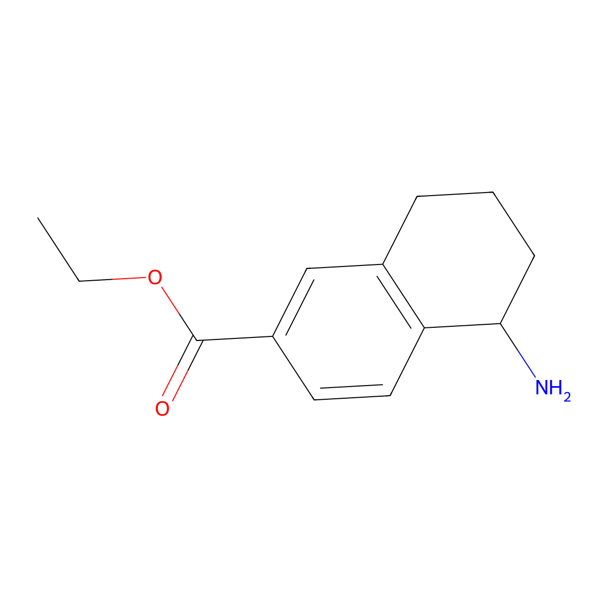 Ethyl 5-amino-5,6,7,8-tetrahydronaphthalene-2-carboxylate molecular structure, CAS 1337049-21-4