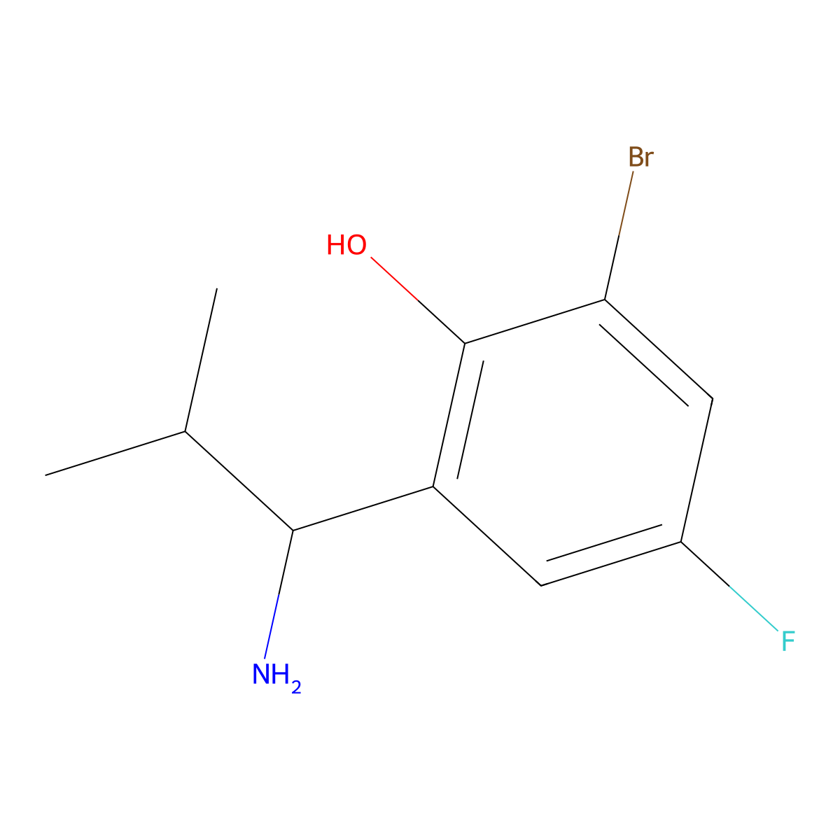 2-(1-Amino-2-methylpropyl)-6-bromo-4-fluorophenol molecular structure, CAS 1337049-24-7