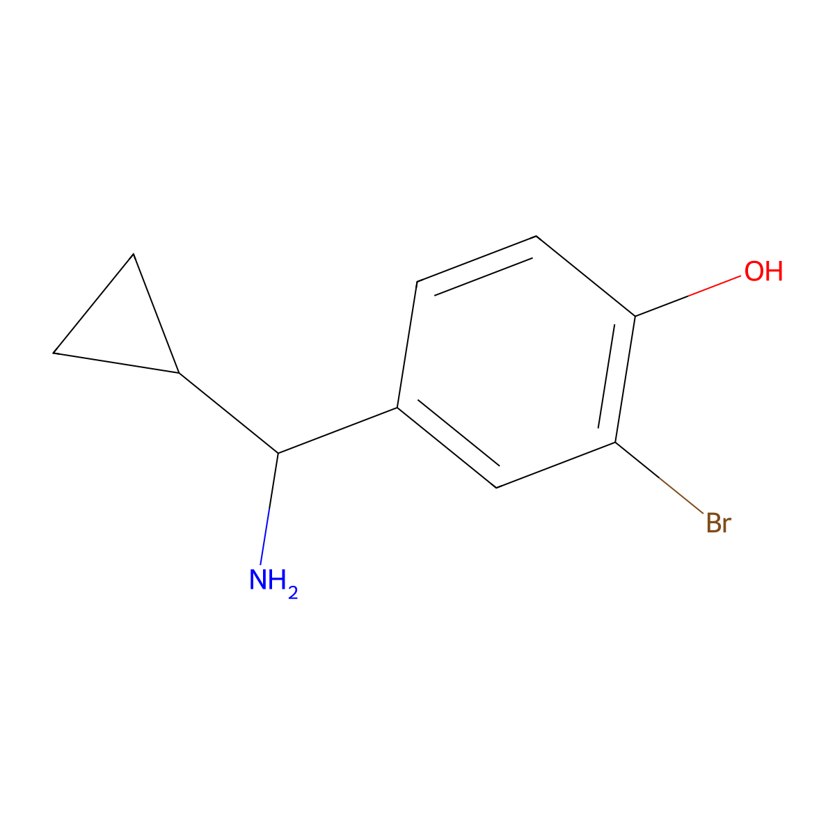4-[Amino(cyclopropyl)methyl]-2-bromophenol molecular structure, CAS 1337051-93-0