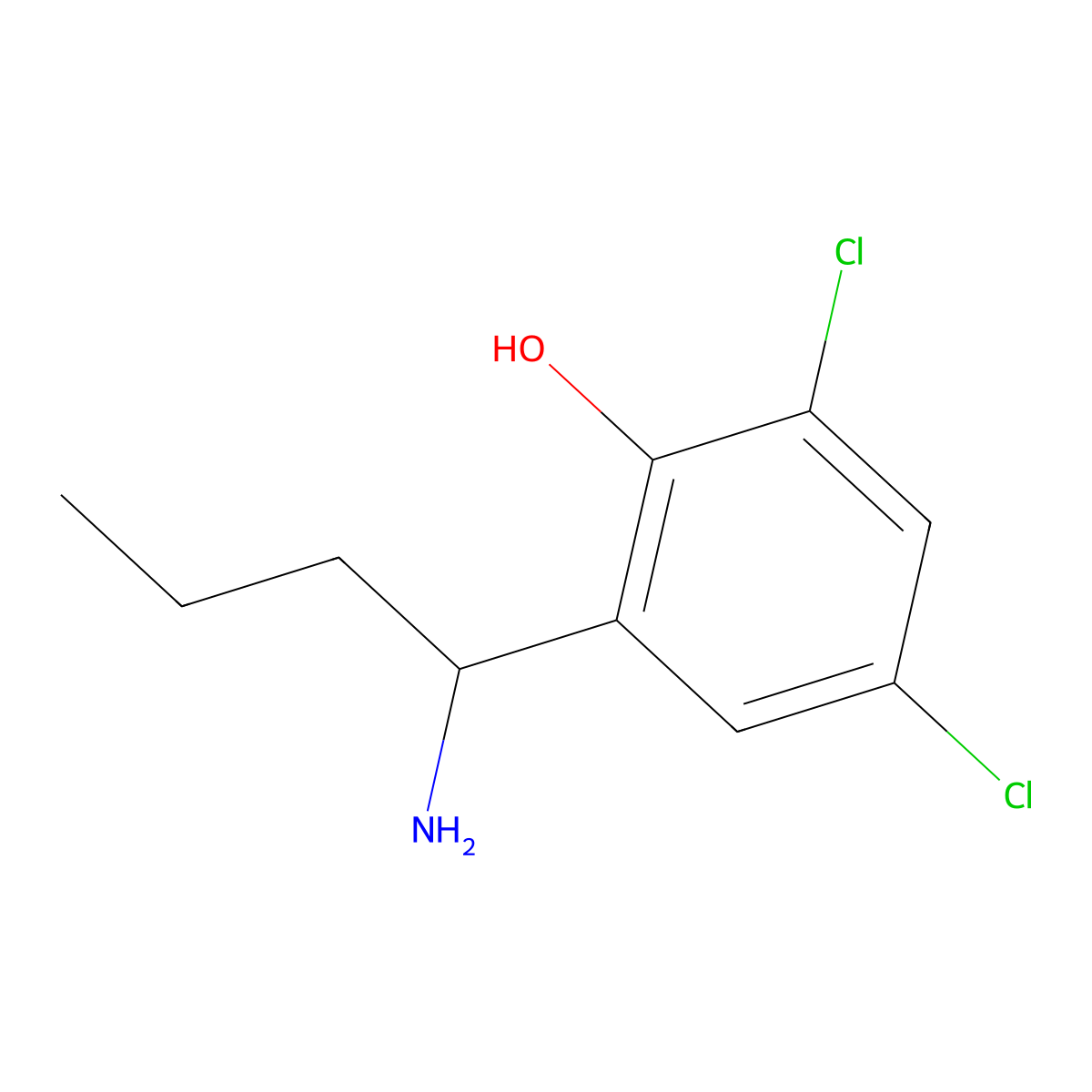 2-(1-Aminobutyl)-4,6-dichlorophenol molecular structure, CAS 1337051-97-4