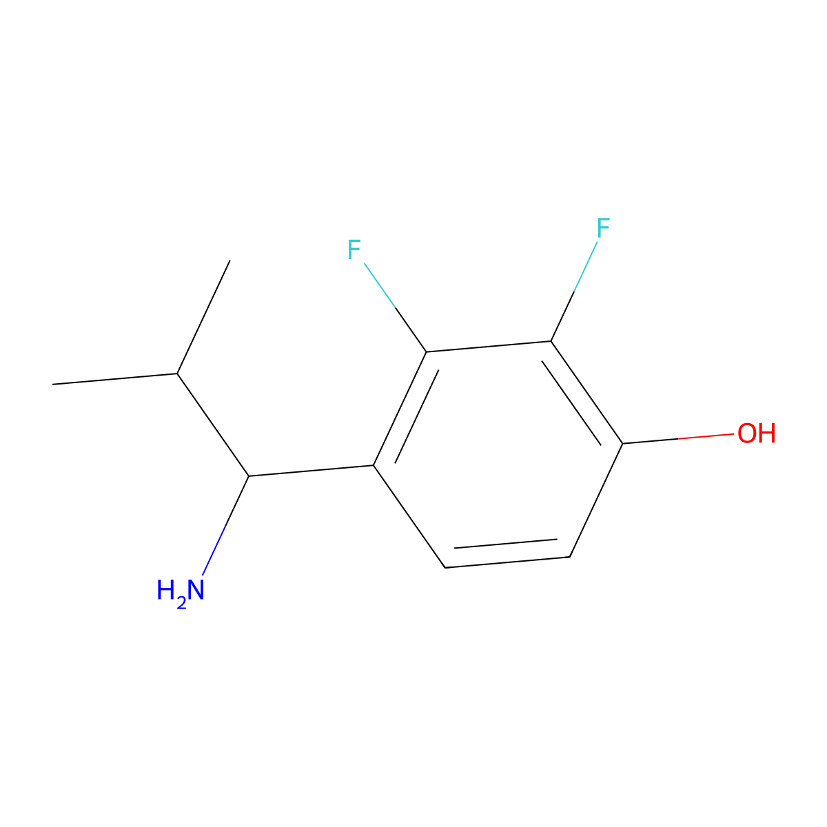 4-(1-Amino-2-methylpropyl)-2,3-difluorophenol molecular structure, CAS 1337058-75-9