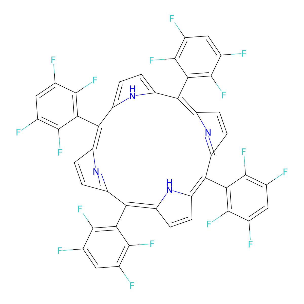 Meso-tetra (2,3,5,6-tetrafluorophenyl) porphine molecular structure, CAS 133706-82-8