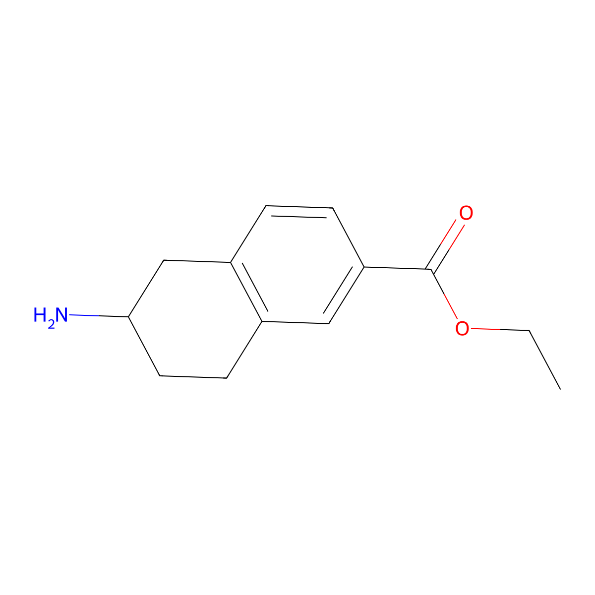 Ethyl 6-amino-5,6,7,8-tetrahydronaphthalene-2-carboxylate molecular structure, CAS 1337060-24-8