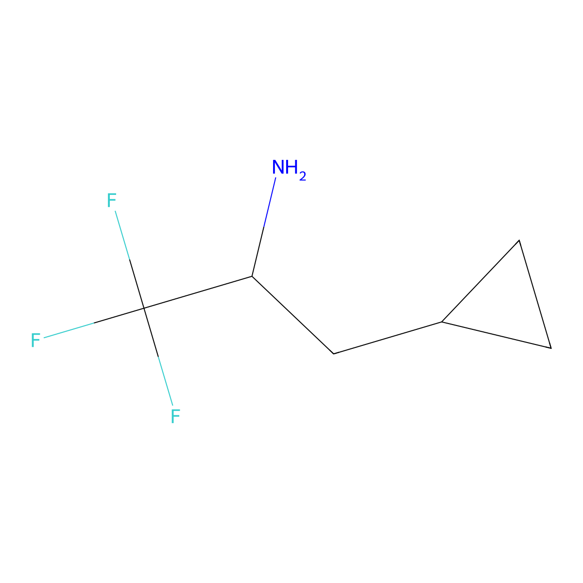 3-Cyclopropyl-1,1,1-trifluoropropan-2-amine molecular structure, CAS 1337060-67-9