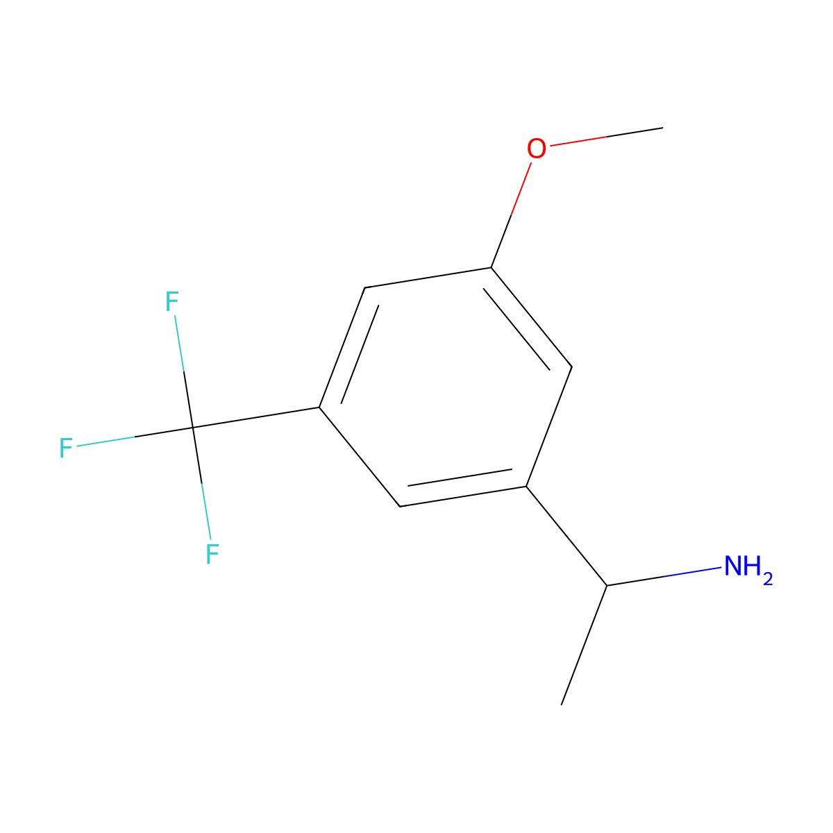 1-(3-Methoxy-5-(trifluoromethyl)phenyl)ethanamine molecular structure, CAS 1337065-00-5
