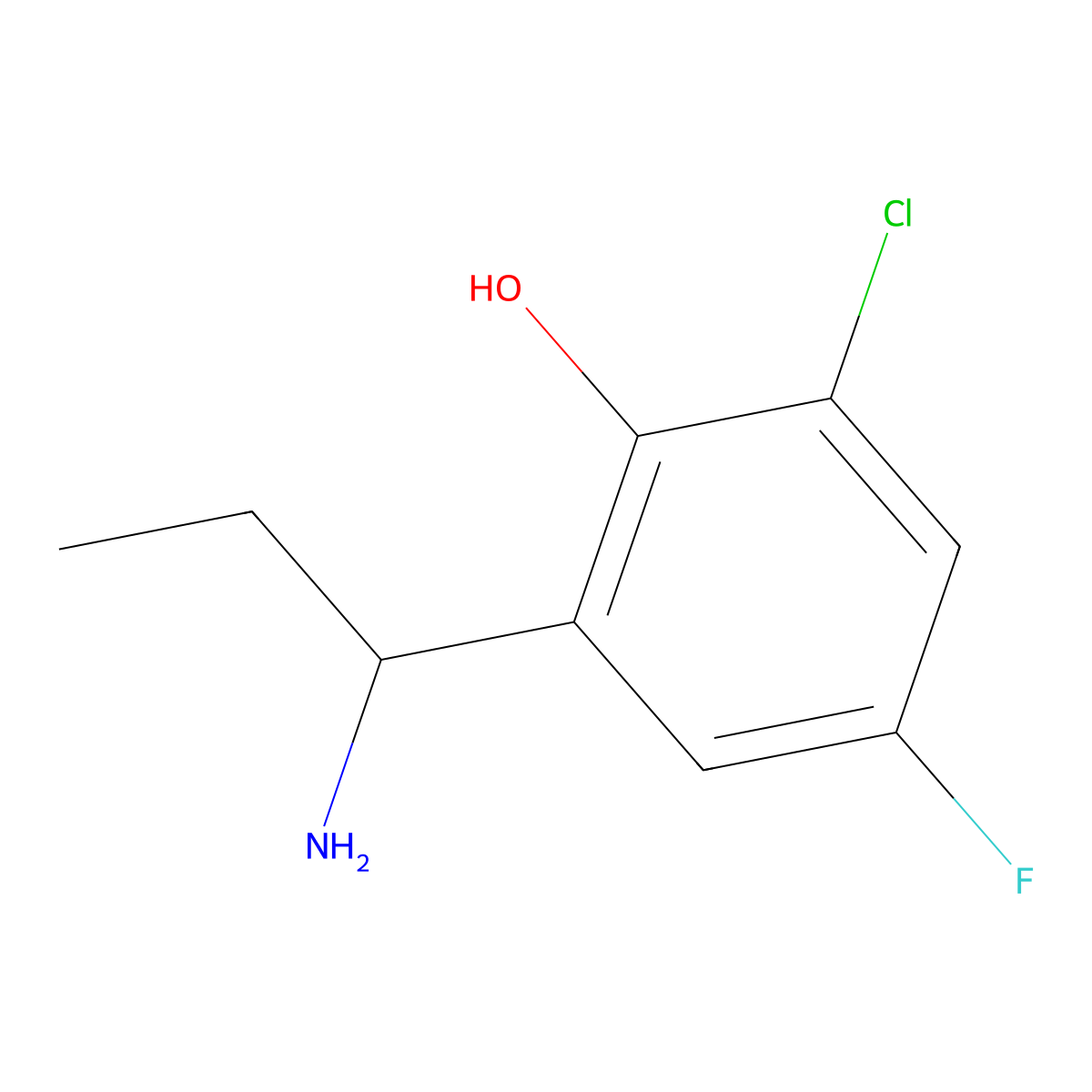 2-(1-Aminopropyl)-6-chloro-4-fluorophenol molecular structure, CAS 1337076-68-2