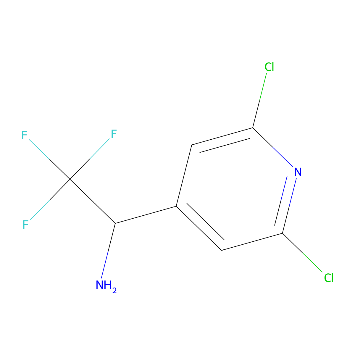 1-(2,6-Dichloropyridin-4-yl)-2,2,2-trifluoroethan-1-amine molecular structure, CAS 1337081-59-0