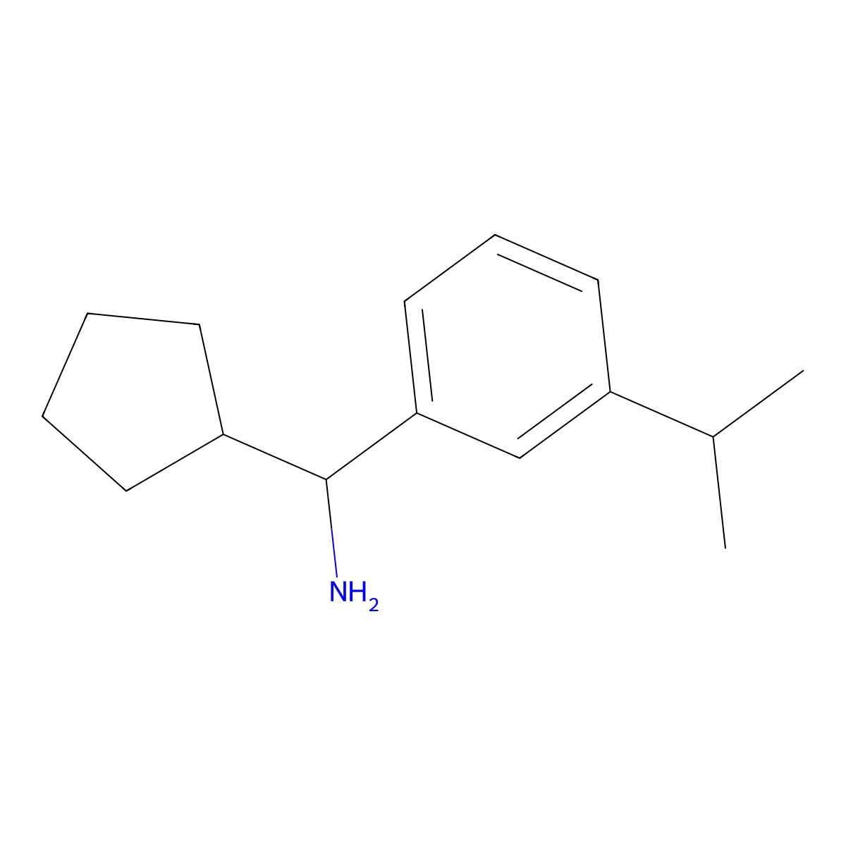 1-Cyclopentyl-1-[3-(propan-2-yl)phenyl]methanamine molecular structure, CAS 1337090-91-1