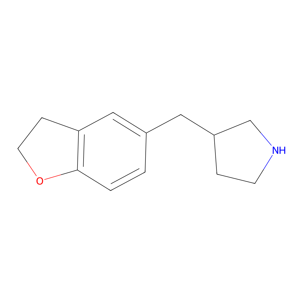 3-((2,3-Dihydrobenzofuran-5-yl)methyl)pyrrolidine molecular structure, CAS 1337099-59-8