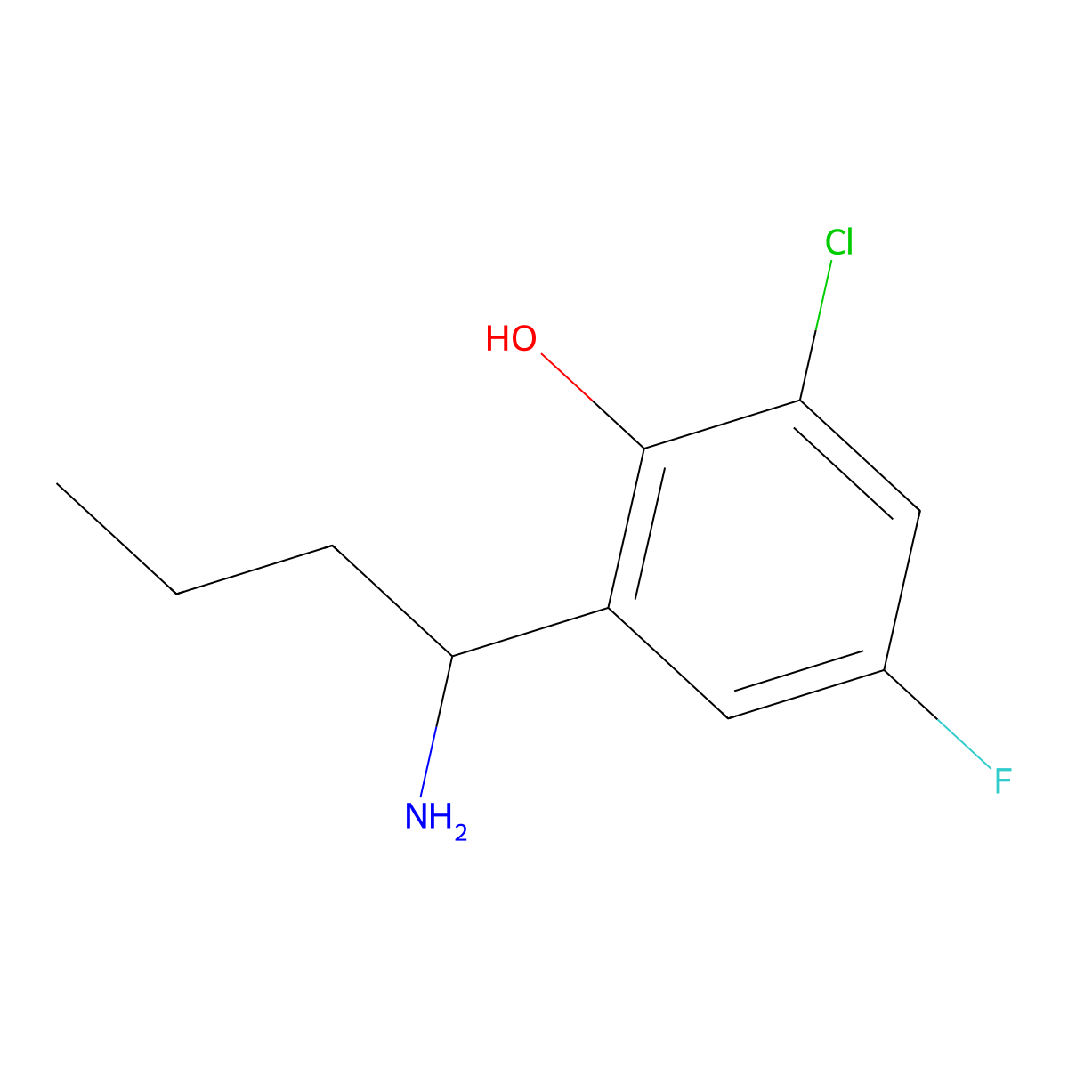 2-(1-Aminobutyl)-6-chloro-4-fluorophenol molecular structure, CAS 1337102-48-3