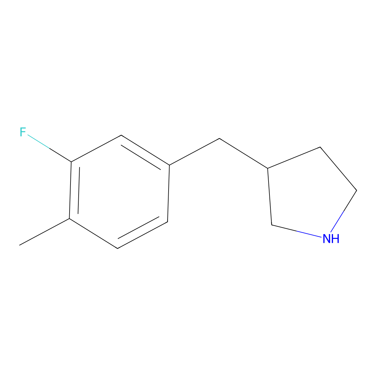 3-(3-Fluoro-4-methylbenzyl)pyrrolidine molecular structure, CAS 1337103-42-0