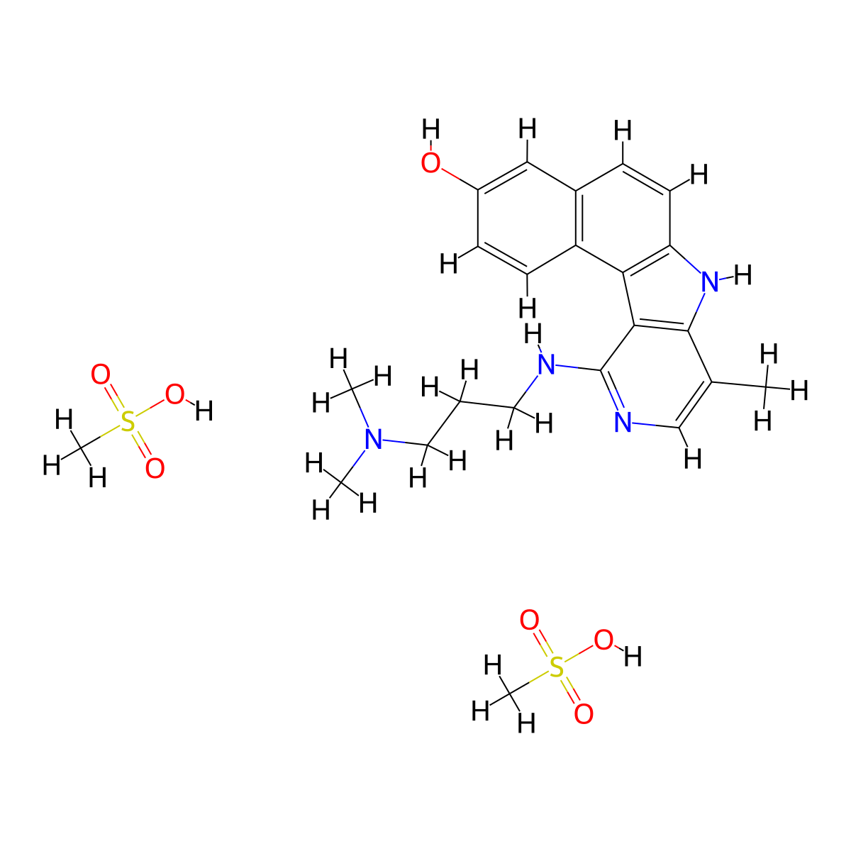Intoplicine dimesylate molecular structure, CAS 133711-99-6