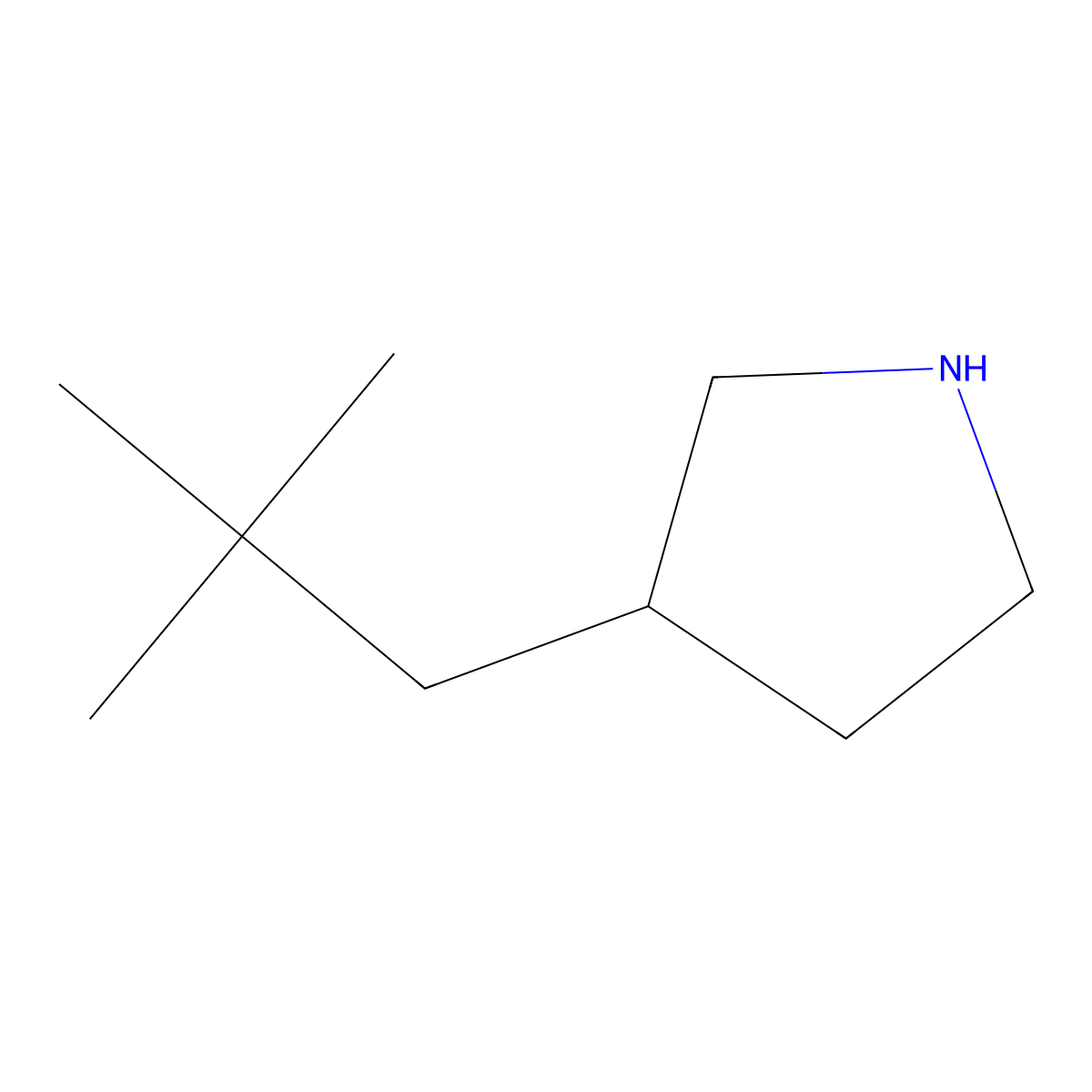 3-(2,2-Dimethylpropyl)pyrrolidine molecular structure, CAS 1337112-03-4