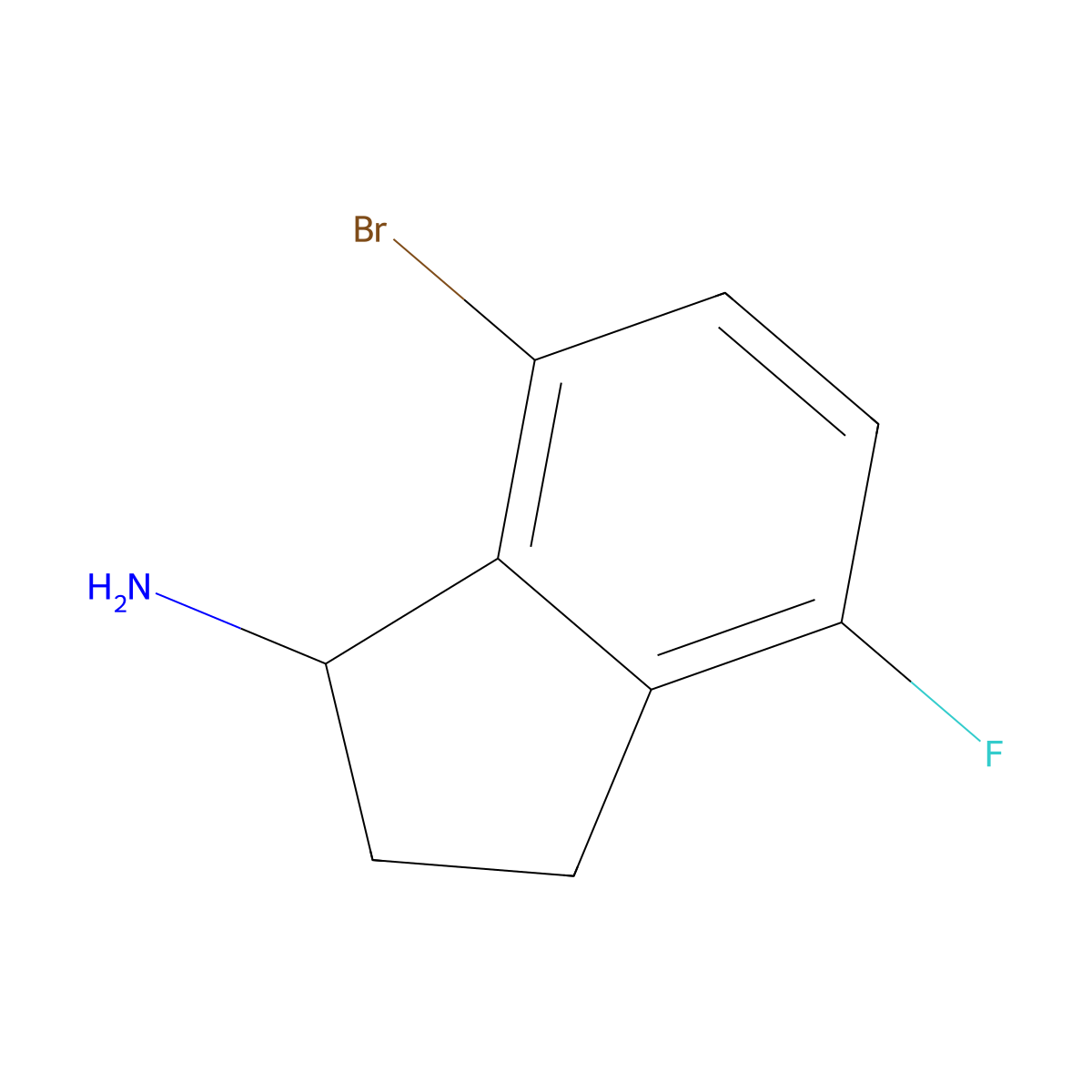 7-bromo-4-fluoro-2,3-dihydro-1H-inden-1-amine molecular structure, CAS 1337124-48-7