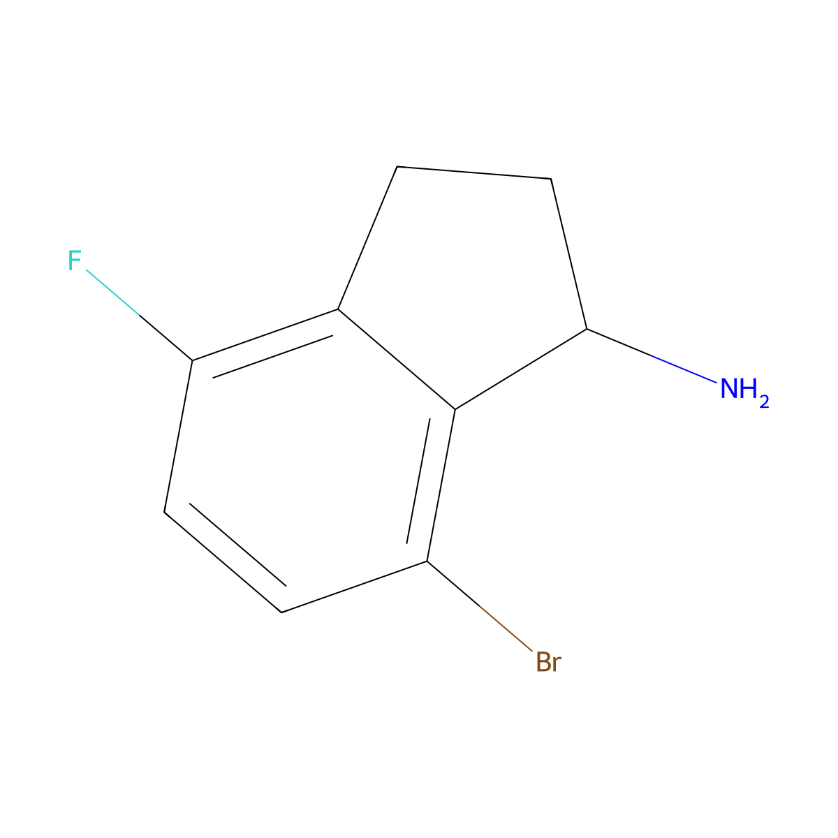 7-bromo-4-fluoro-2,3-dihydro-1H-inden-1-amine molecular structure, CAS 1337124-48-7