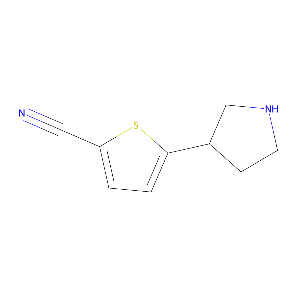 5-(Pyrrolidin-3-yl)thiophene-2-carbonitrile molecular structure, CAS 1337133-08-0