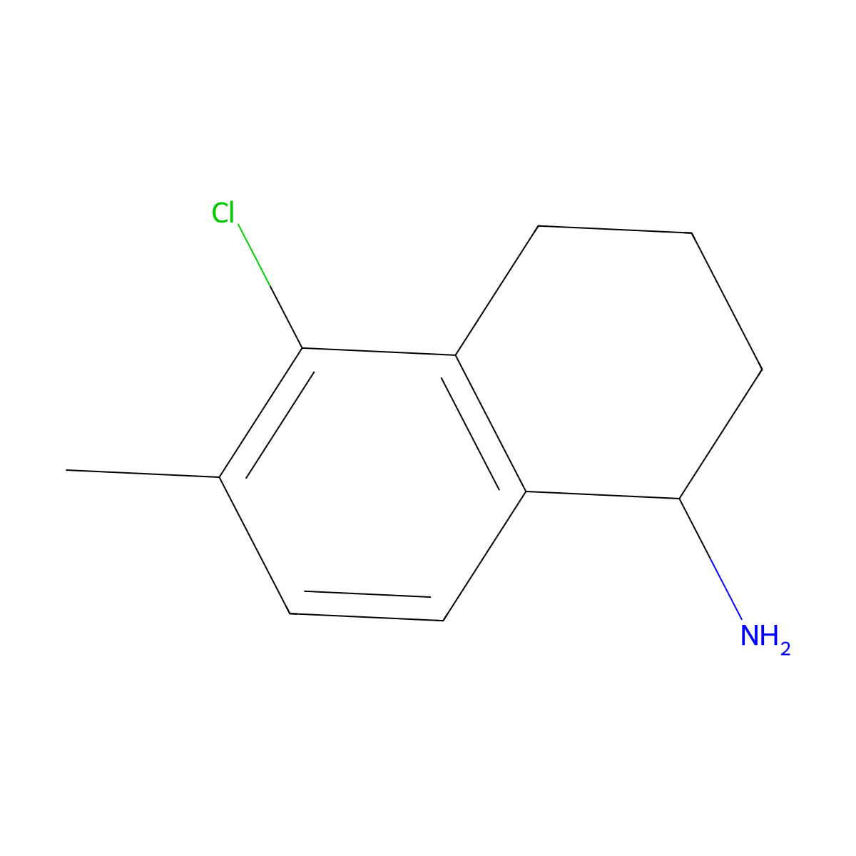 5-Chloro-6-methyl-1,2,3,4-tetrahydronaphthalen-1-amine molecular structure, CAS 1337138-04-1