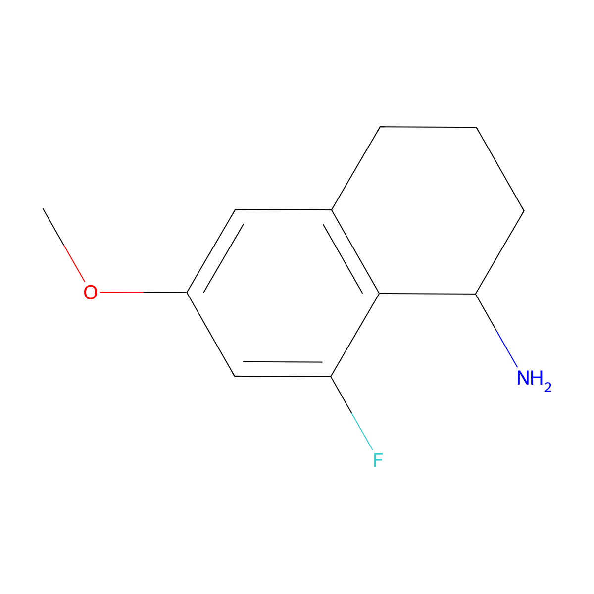 8-Fluoro-6-methoxy-1,2,3,4-tetrahydronaphthalen-1-amine molecular structure, CAS 1337138-17-6