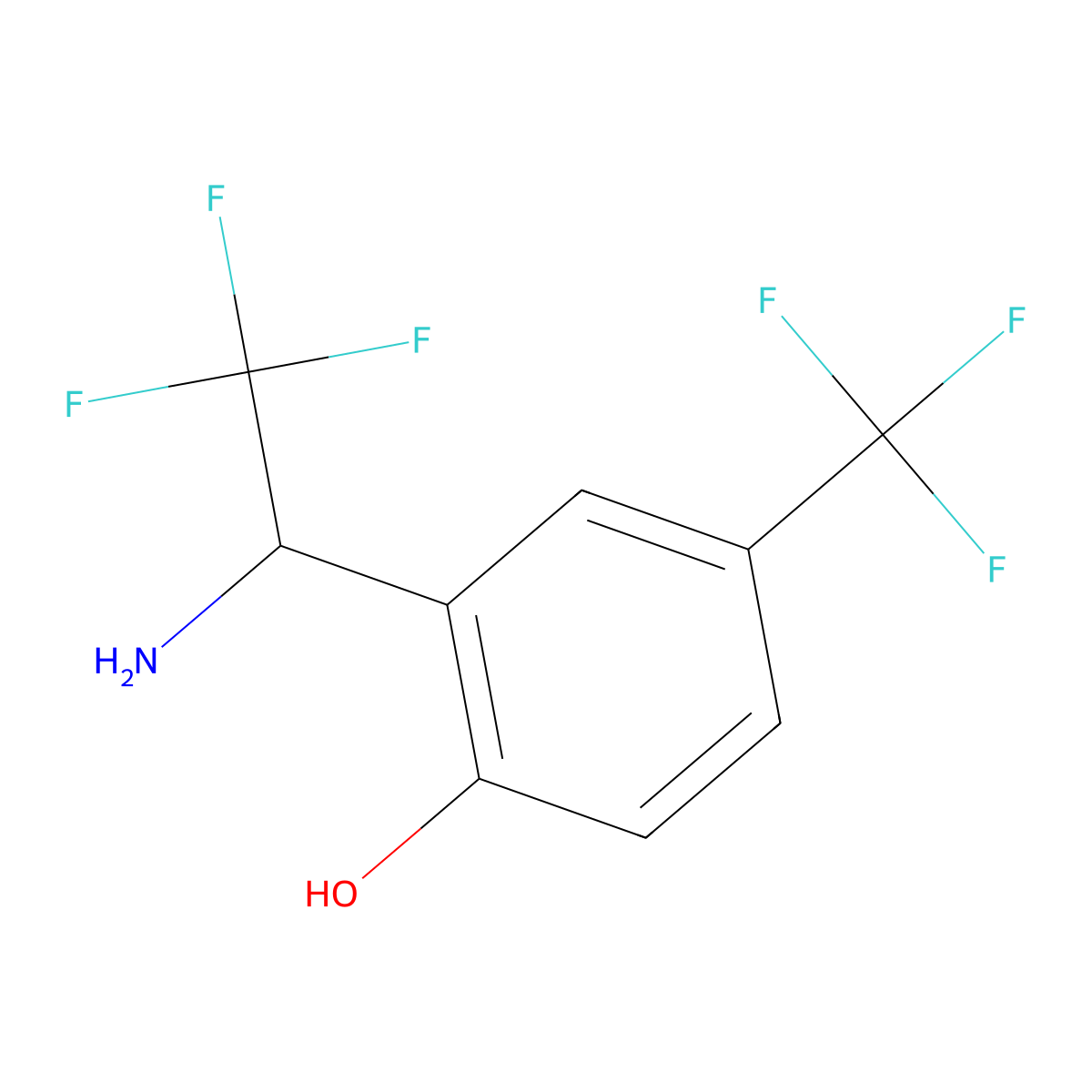 alpha-(Trifluoromethyl)-2-hydroxy-5-(trifluoromethyl)benzyl amine molecular structure, CAS 1337138-63-2