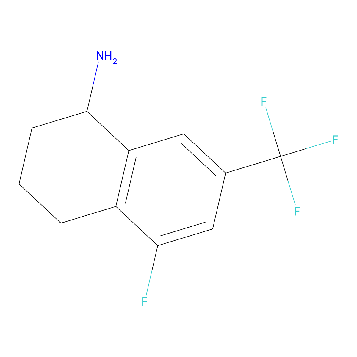 5-Fluoro-7-(trifluoromethyl)-1,2,3,4-tetrahydronaphthalen-1-amine molecular structure, CAS 1337139-21-5