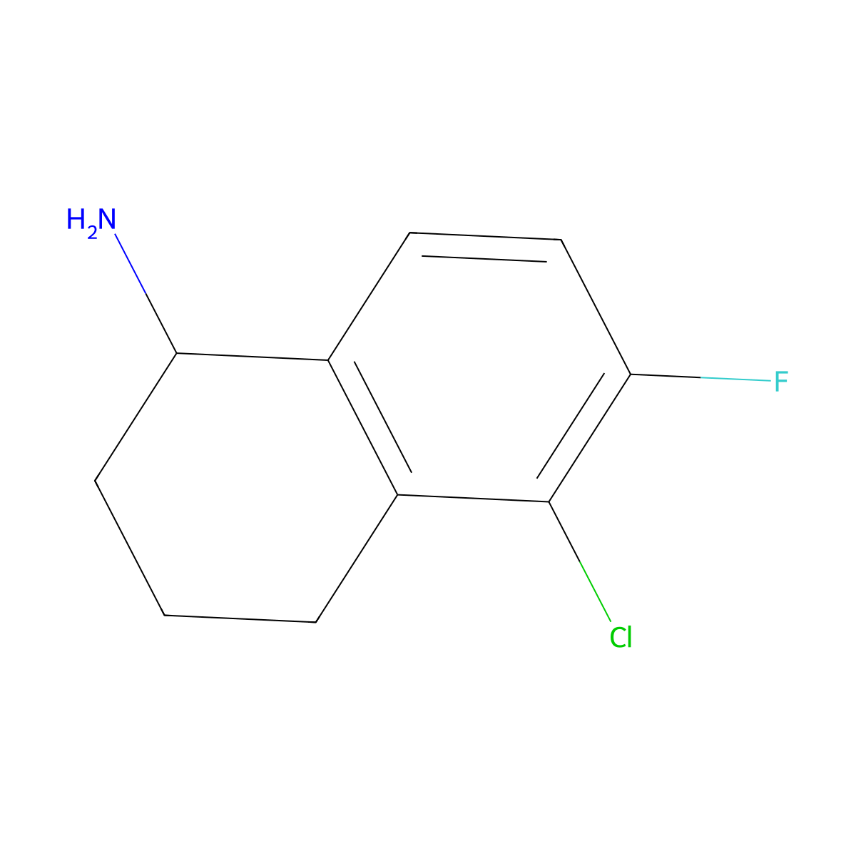 5-Chloro-6-fluoro-1,2,3,4-tetrahydronaphthalen-1-amine molecular structure, CAS 1337139-50-0
