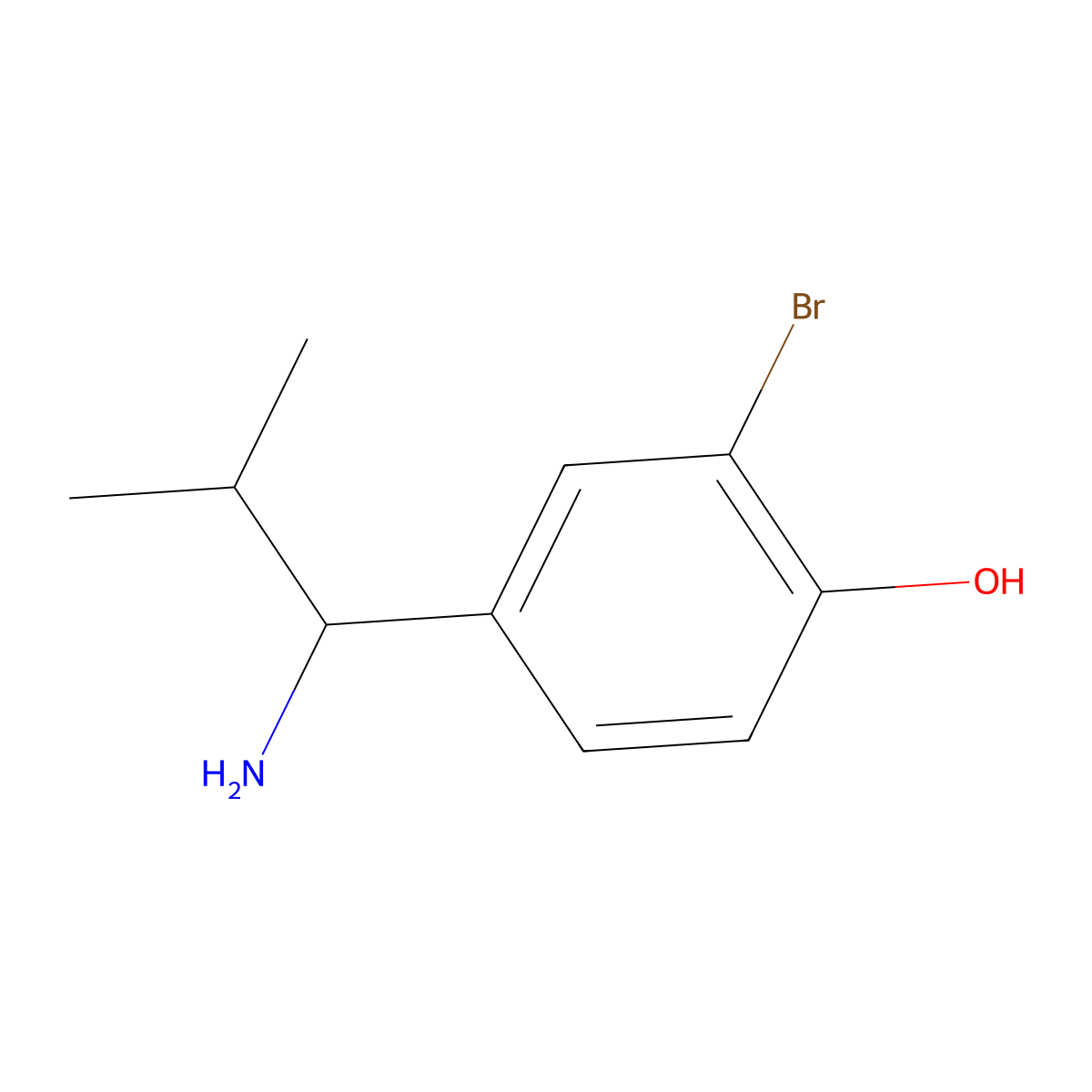 4-(1-Amino-2-methylpropyl)-2-bromophenol molecular structure, CAS 1337139-59-9