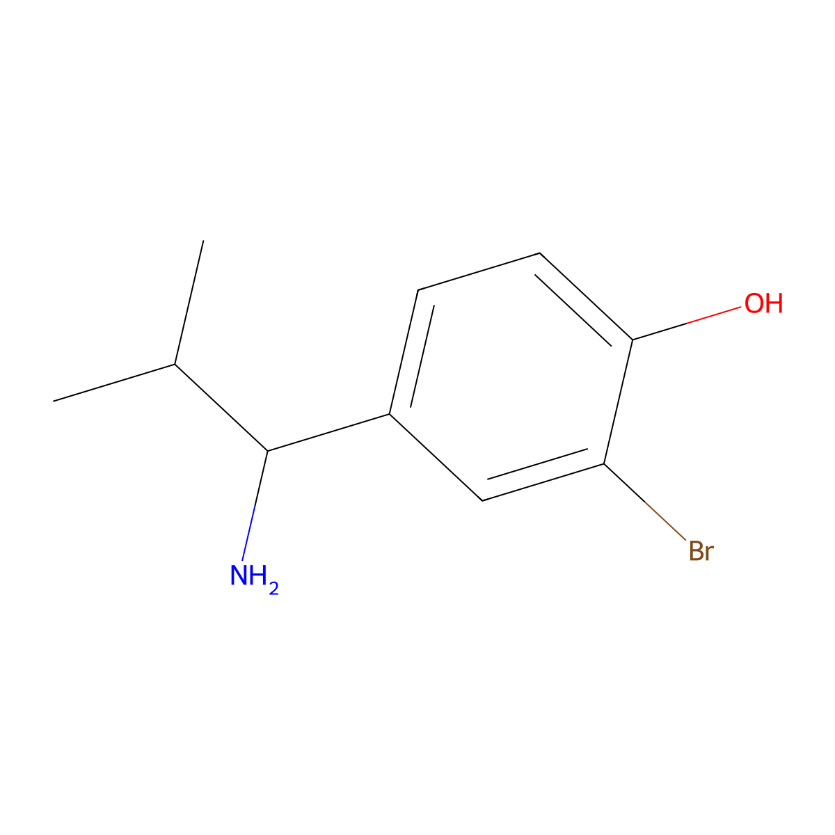4-(1-Amino-2-methylpropyl)-2-bromophenol molecular structure, CAS 1337139-59-9