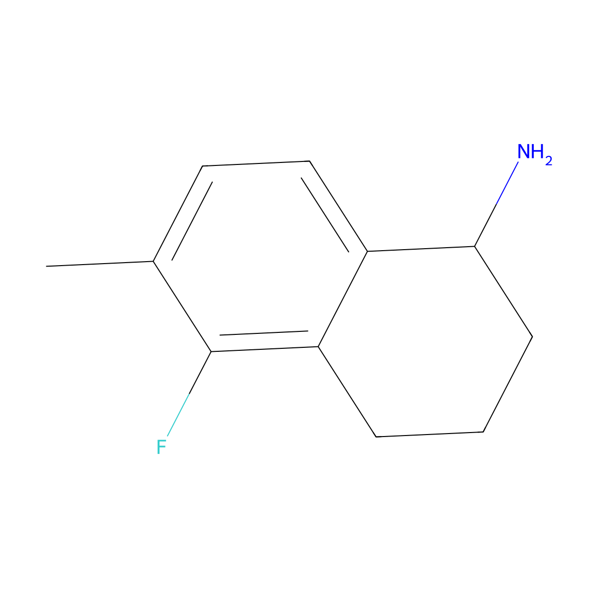5-Fluoro-6-methyl-1,2,3,4-tetrahydronaphthalen-1-amine molecular structure, CAS 1337140-05-2