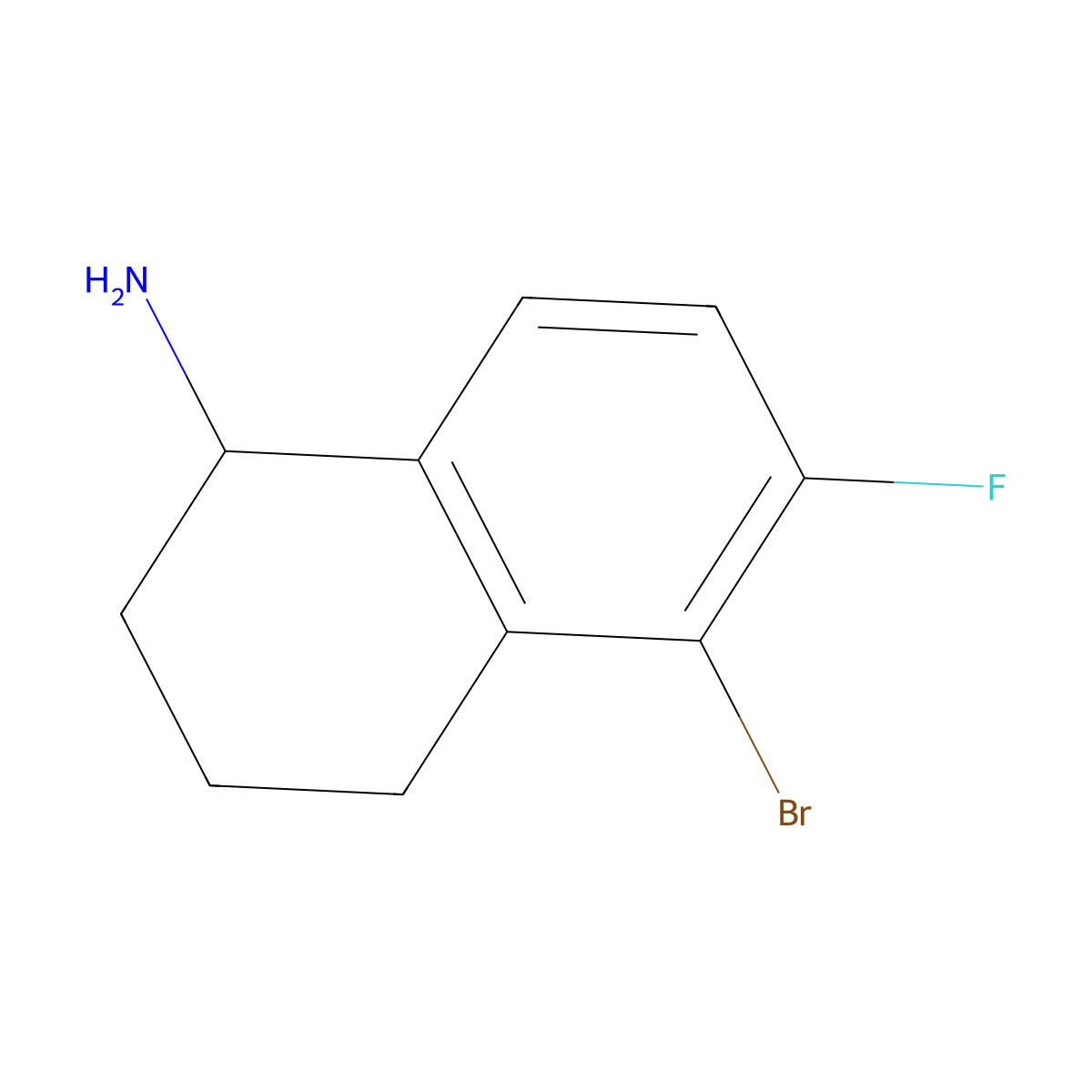 5-Bromo-6-fluoro-1,2,3,4-tetrahydronaphthalen-1-amine molecular structure, CAS 1337141-43-1
