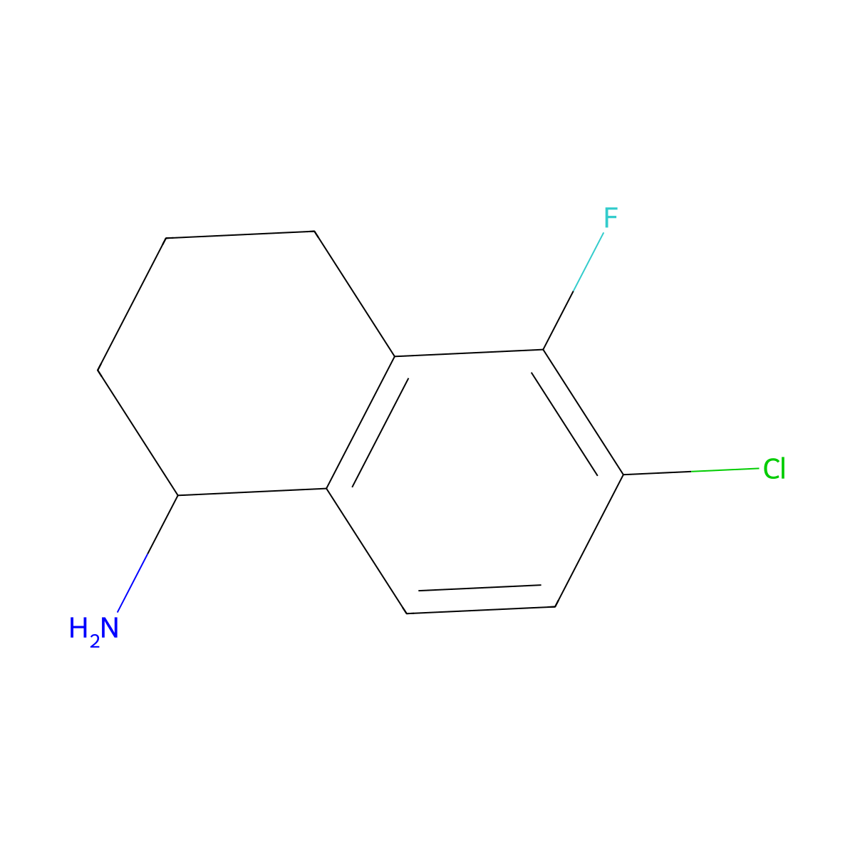 6-Chloro-5-fluoro-1,2,3,4-tetrahydronaphthalen-1-amine molecular structure, CAS 1337141-78-2